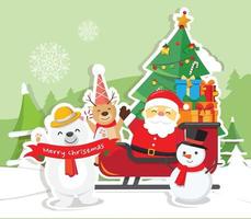 Christmas background with Santa Claus vector