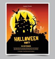 Halloween night party background with full Moon vector