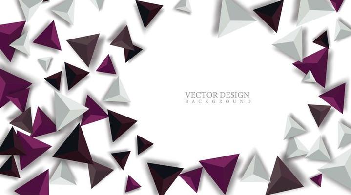 Design triangle shape 3D realistic. Futuristic Space.