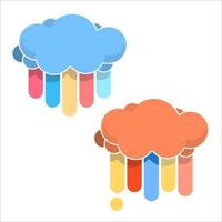 Cloud and Rainbow Vintage Design. vector