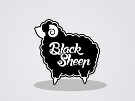 Black Fat Sheep and Text vector