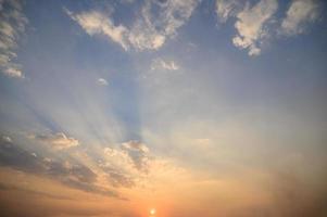 The sky and clouds at sunset photo