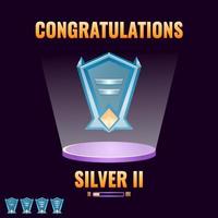 game ui silver ranked level up interface for game ui asset elements vector illustration