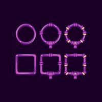 set of game ui purple jelly frame with grade for gui asset elements vector