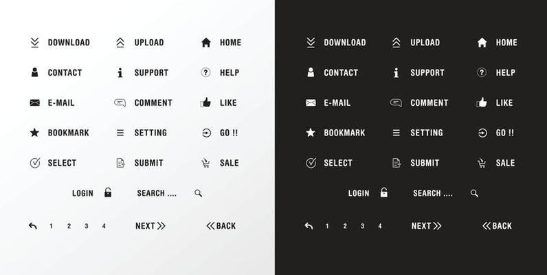 Element button web set color black and white