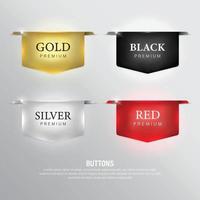 Ribbon set in premium colors vector