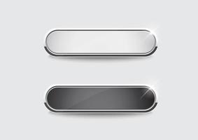 diseño de conjunto de botones en blanco y negro del moderno en blanco