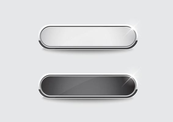 Black and white button set design of the modern on white