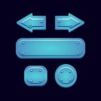 set of fantasy glossy blue rpg button for game ui asset elements vector illustration