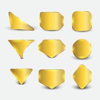 Glossy gold web Button set vector