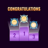 set of fantasy game ui leaderboard award rank for gui asset elements vector illustration