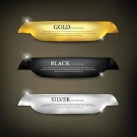 Premium color ribbon set vector