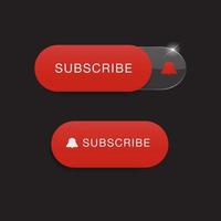 Subscribe buttons in red vector
