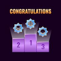 set of fantasy game ui leaderboard award rank for gui asset elements vector illustration