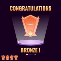 game ui bronze ranked level up interface for game ui asset elements vector illustration