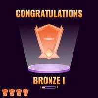 game ui bronze ranked level up interface for game ui asset elements vector illustration