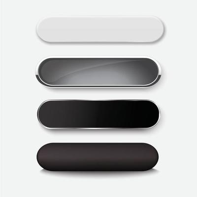 Set of blank black buttons for website