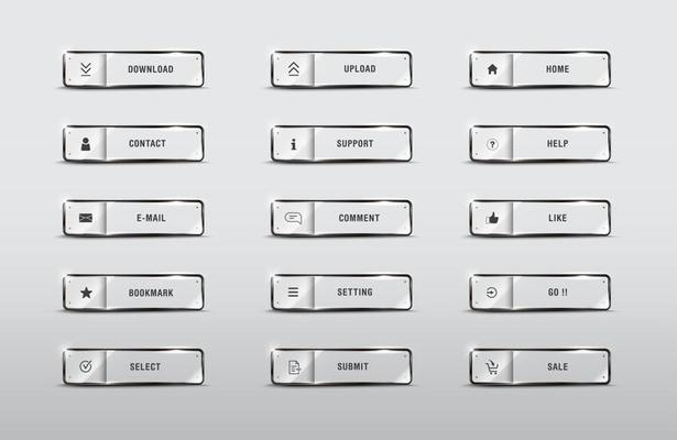 Element buttons web set rectangle glossy icons