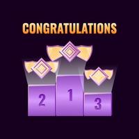 set of fantasy game ui leaderboard award with hexagonal rank medals icon for gui asset elements vector illustration