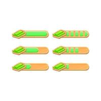 set of funny wooden game ui bucks money progress bar with 2 different style for gui asset elements vector