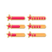 set of funny wooden game ui star progress bar with 2 different style for gui asset elements vector