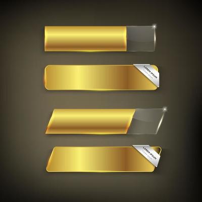 Gold and silver glossy button set