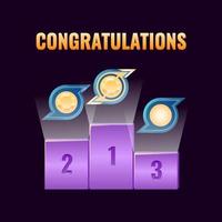 set of fantasy game ui leaderboard award rank for gui asset elements vector illustration