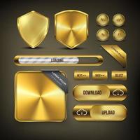 Button web set in gold vector