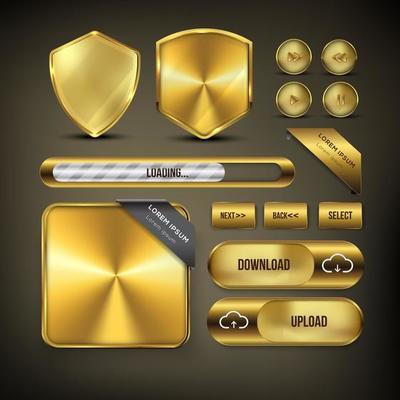 Button web set in gold