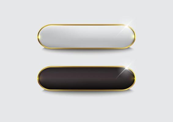 Web glossy black Gold button set