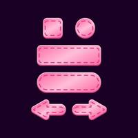 conjunto de juego de botones de color rosa brillante ui para elementos de activos de interfaz gráfica de usuario ilustración vectorial vector