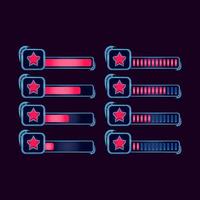 set of gui fantasy rpg star progress bar for game ui asset elements vector illustration