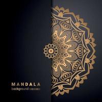 luxury ornamental mandala design background in gold color vector