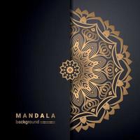 luxury ornamental mandala design background in gold color vector