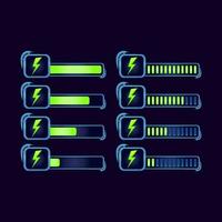 set of gui fantasy rpg energy stamina progress bar for game ui asset elements vector illustration