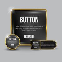 Black and gold web button set vector