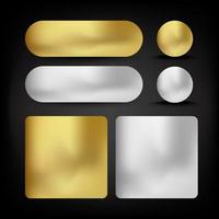 Gold and silver button set vector