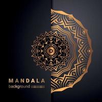 luxury ornamental mandala design background in gold color vector