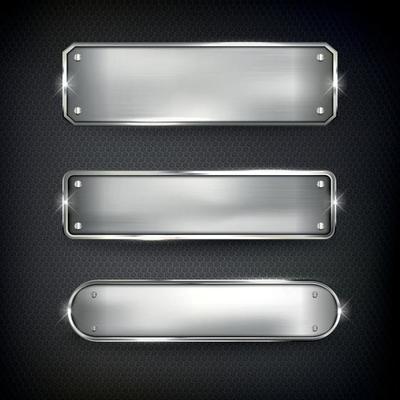 Steel web Buttons set on black background