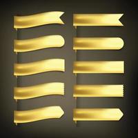 Ribbon basic set in gold vector