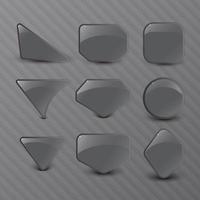 Black glossy buttons for websites vector