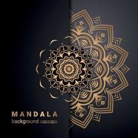 luxury ornamental mandala design background in gold color vector