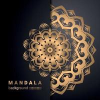 luxury ornamental mandala design background in gold color vector