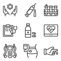 Pack of Medical Linear Icons vector