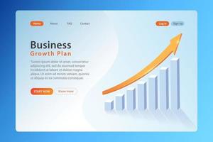 Landing page for websites, business growth plan sample landing page vector