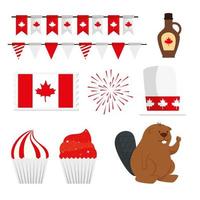 canada day design elements, vector set