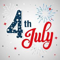 4 of july happy independence day with decoration vector