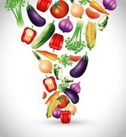 verduras orgánicas frescas, comida sana, estilo de vida saludable o dieta vector