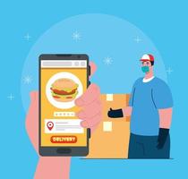 ecommerce concept, order online food via app or website vector