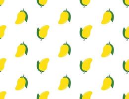 Yellow mango pattern, white background vector